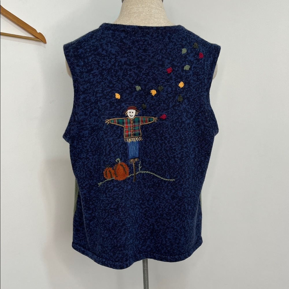 CJ Banks Women’s Size 1X Sweater Vest Hand Embroidered Fall Autumn Pumpkin - Picture 5 of 13